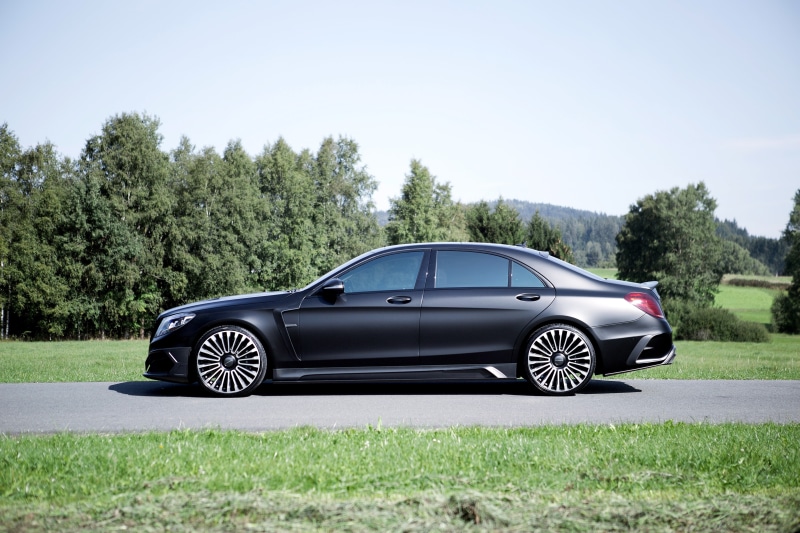 luxury, matte paint, day, land, plant, sedan, non-urban scene, land vehicle, transportation, Mercedes-Benz S-Class, clear sky, black, Mercedes-Benz, grass