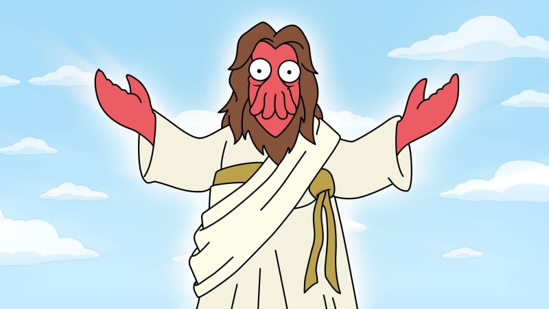 heaven, positive emotion, cloud - sky, human body part, nature, people, sky, women, adult, angel, illustration, character, Futurama, brown, Zoidberg, emotion