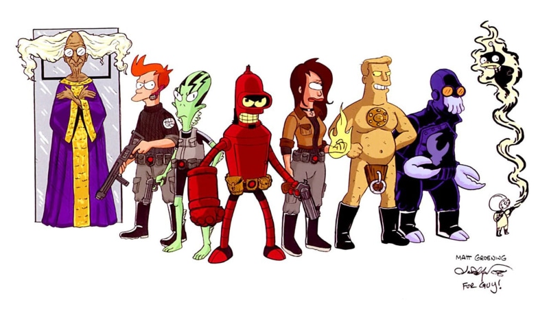 hellboy, turanga, bran, 1080P, zapp, zoidberg, hd, leela, fry, alternative, farnsworth, professor, bender, dr, Futurama, art