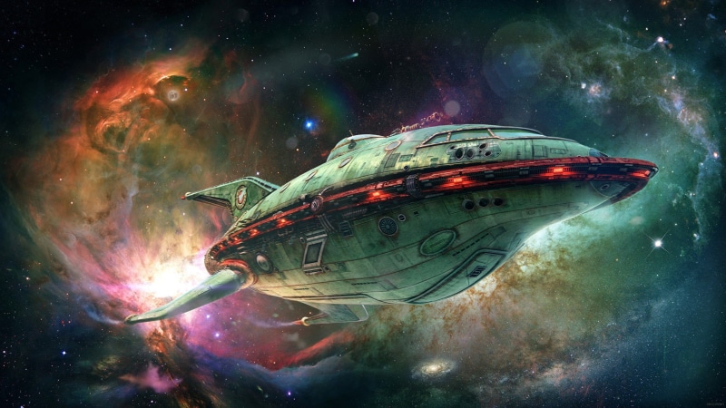 beauty in nature, Futurama, astronomy, marine, sea, galaxy, transportation, no people, air vehicle, 1080P, space, nature, underwater, swimming, water