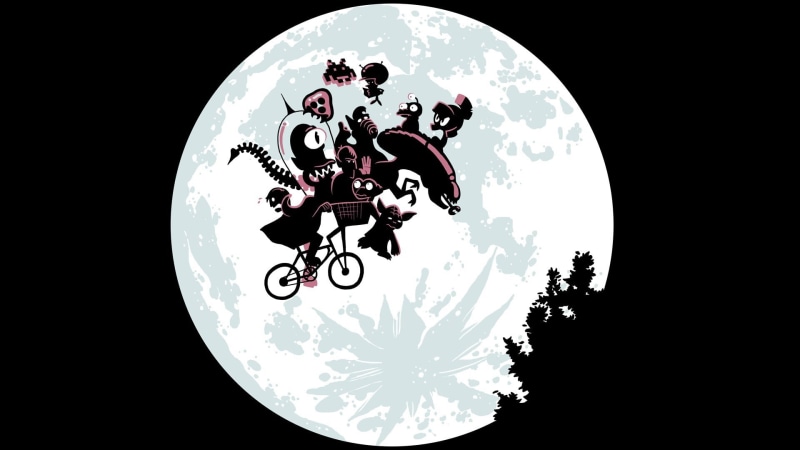 dark, design, halloween, white color, Xenomorph, Alf, tree, Marvin the Martian, Metroid, Alien (movie), persons, moon, one person, circle, low angle view