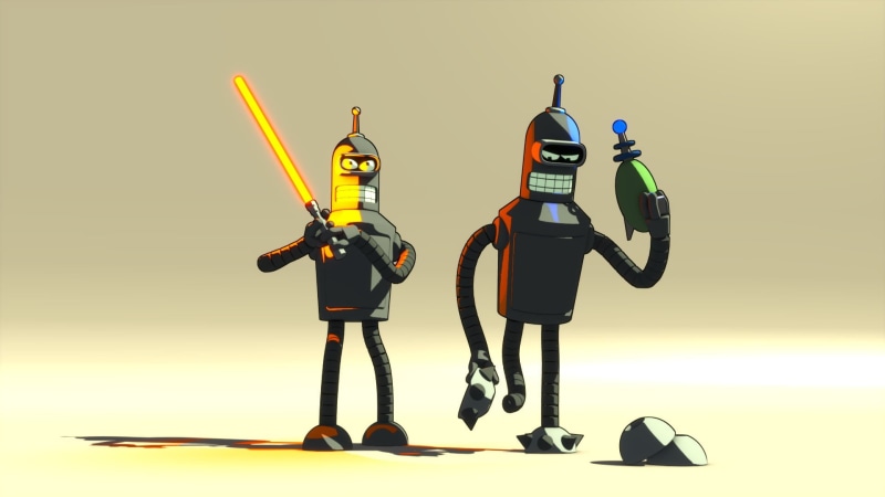 representation, Bender, figurine, no people, human representation, white background, art and craft, still life, technology, creativity, futuristic, indoors