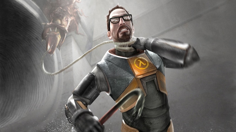 mouth, video games, lifestyles, exercising, one person, facial hair, indoors, males, vitality, Half-Life 2, character, armored, sport, gray, men, weight training
