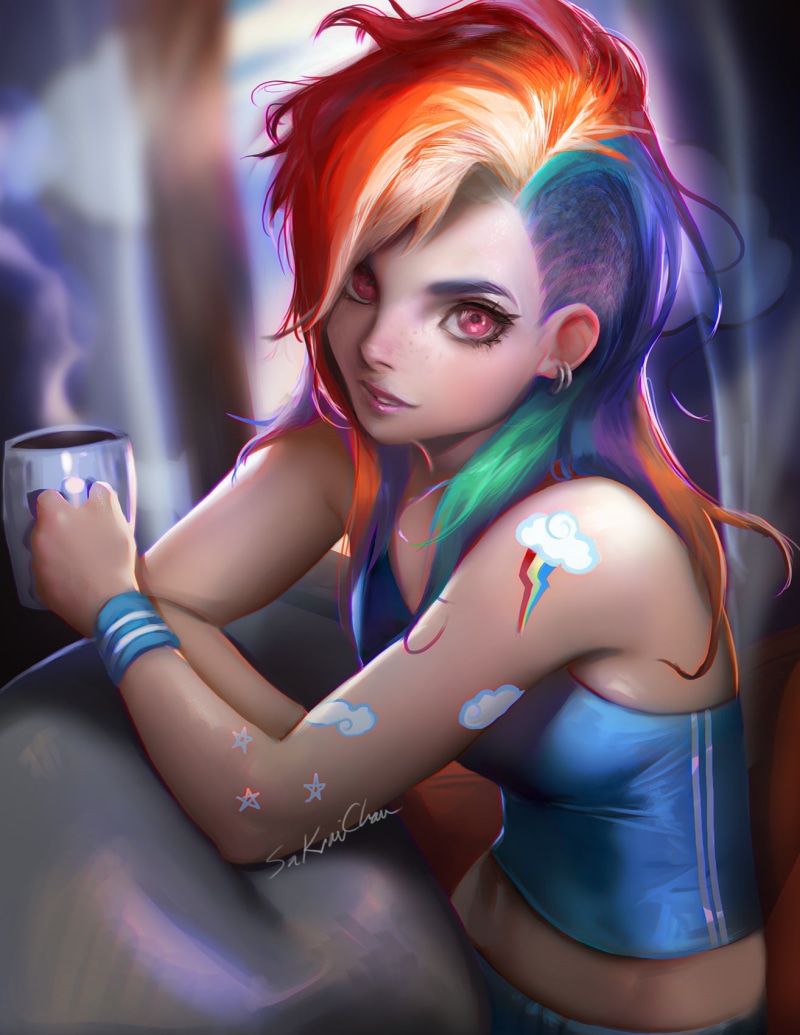 digital art, Sakimichan, anime girls, 720P, My Little Pony