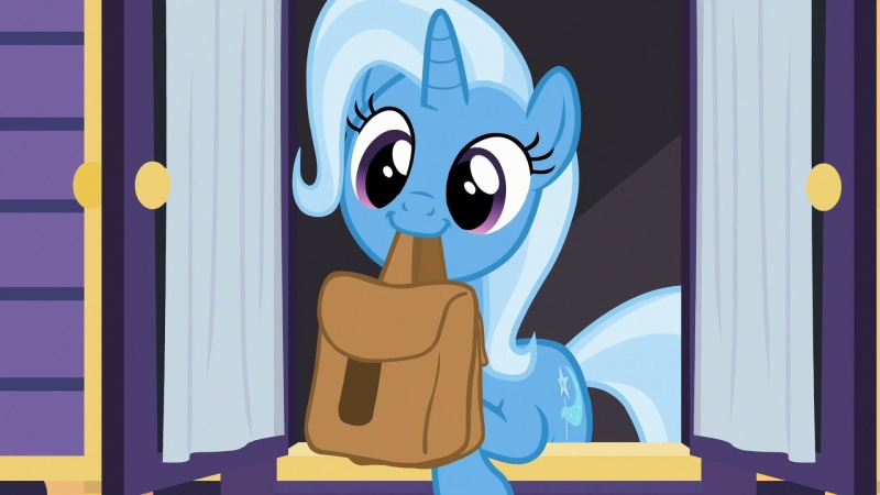 sign, multi colored, art and craft, blue, My Little Pony, indoors, emotion, cartoon, representation, human representation, 1080P, Trixie (pony), creativity