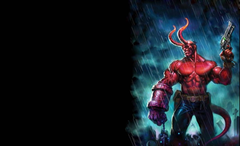 1080P, comics, artwork, gun, Hellboy