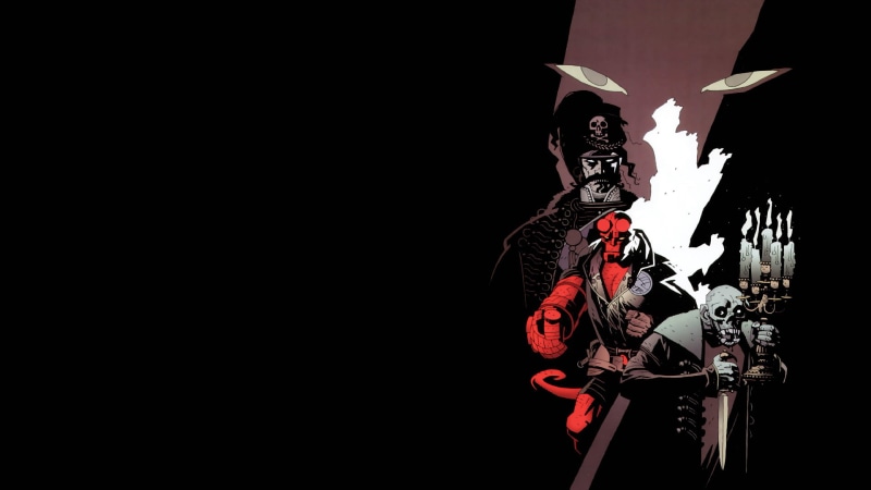 1080P, hellboy, black, cartoon/comic, hd