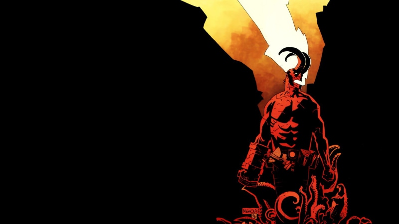 black, cartoon/comic, hellboy, hd, 1080P
