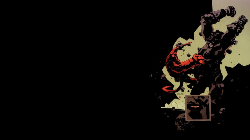 hellboy, black, 1080P, cartoon/comic, hd