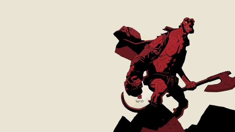 hellboy, cartoon/comic, white, 1080P, hd