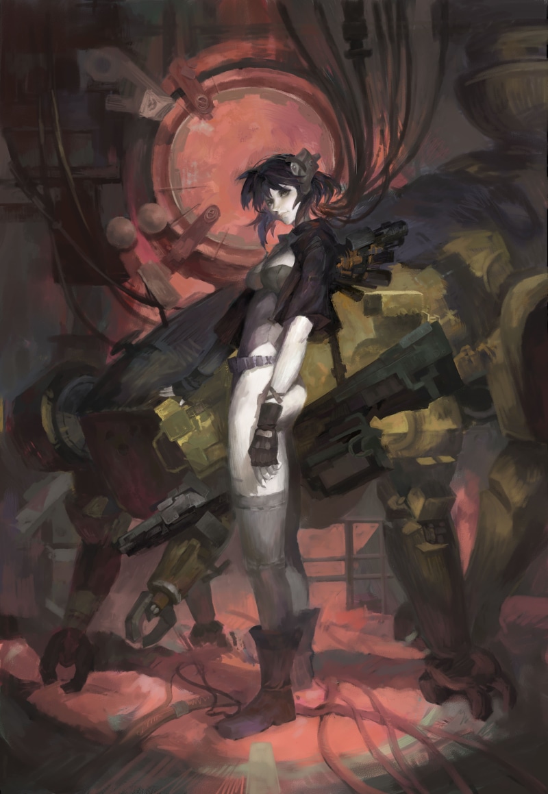 Kusanagi Motoko, 4K, cyberpunk, Tachikoma, anime girls, Ghost in the Shell