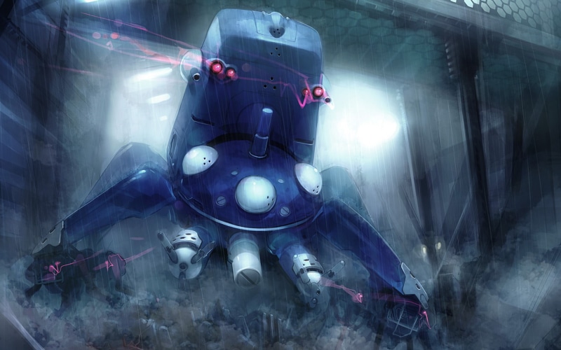 safety, 720P, control, motor vehicle, land vehicle, smoke - physical structure, anime, mode of transportation, warning sign, illuminated, Ghost In The Shell
