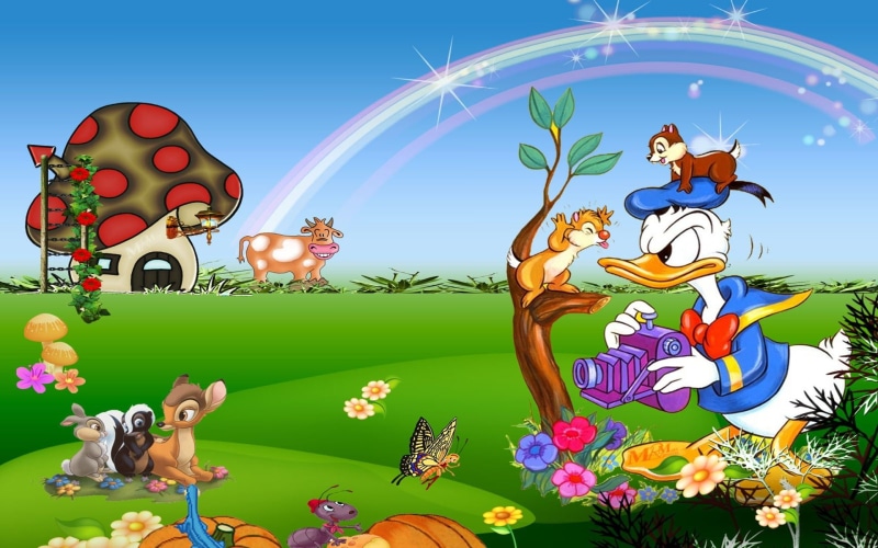flower, dale, chip, 1080P, duck, bambi, donald, hd, thumper, photography
