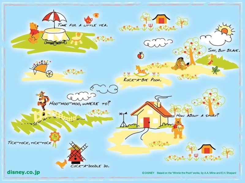 daisy, disney, friends, winnie, map, hd, alice, entertainment, bambi, Chip, art, 480P, dale, clara, pooh