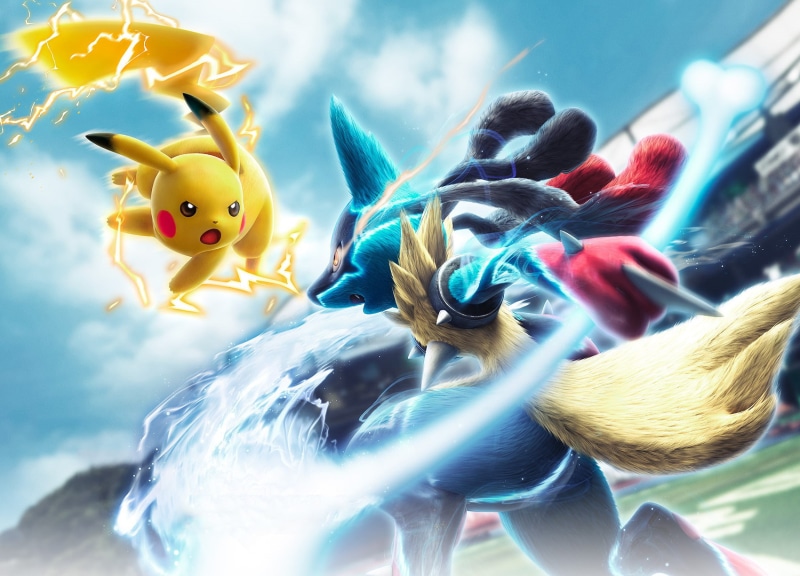 Pikachu, Pokémon, 720P, Pokken Tournament, Mega Lucario (Pokémon), Lucario (Pokémon)