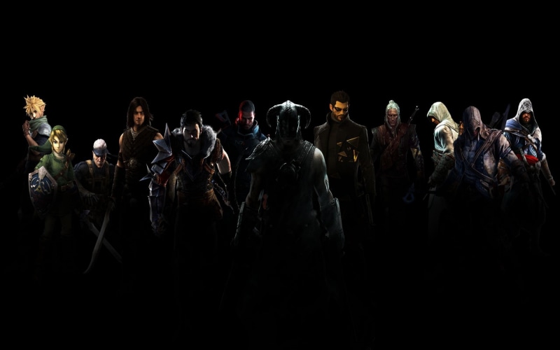 illustration, assorted, copy space, crowd, men, group of people, real people, The Elder Scrolls V: Skyrim, large group of people, The Legend of Zelda, character