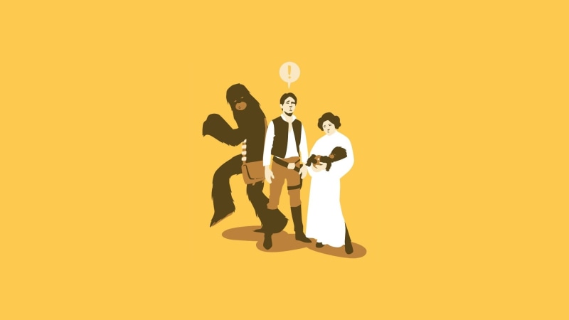 art, video, solo, organa, games, han, x, chewbacca, Cartoons, star, leia, simplistic, 1080P, wall, simple, hd, Abstract, wars, solid