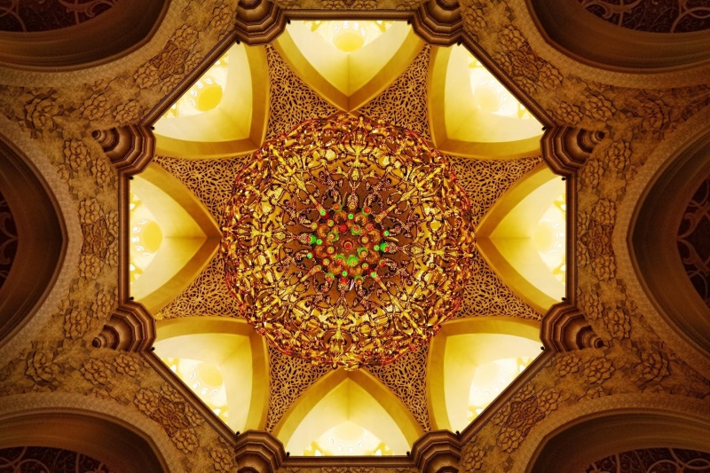 worms eye view, arch, colorful, 2K, symmetry, architecture, mosque, abstract, mosaic