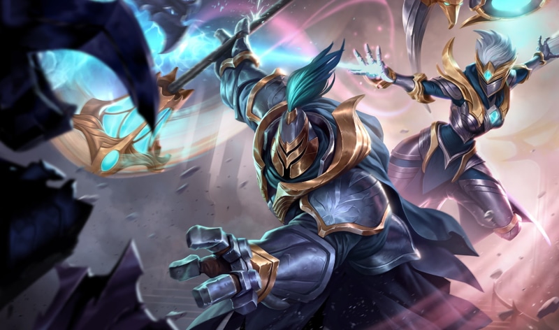 1080P, art and craft, low angle view, Video Game, mask, cyborg, Karma (League Of Legends), League Of Legends, indoors, electricity, close-up, futuristic