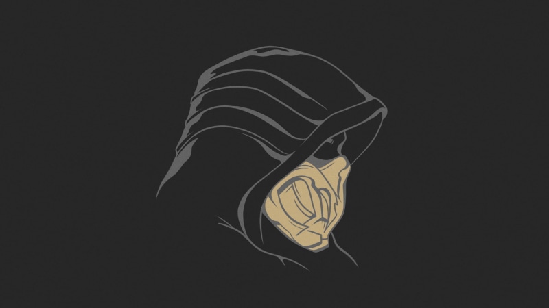 simple, simple background, Mortal Kombat, 1080P, Scorpion (character), Mortal Kombat 11