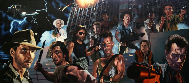 Alien (movie), young men, men, women, group of people, musician, night, musical instrument, leisure activity, Back To The Future, Escape From New York