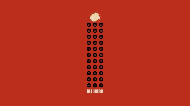 minimalism, movies, 2K, artwork, Die Hard