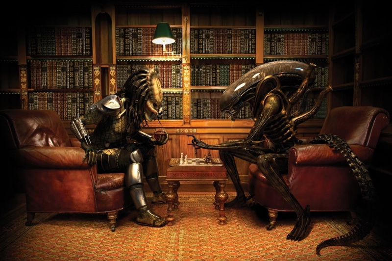 chess, predator (creature), digital art, Xenomorph, Alien vs. Predator, 720P, render