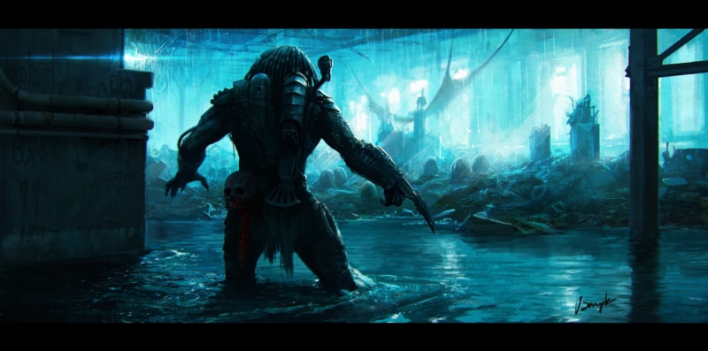 horror, artwork, Vitalii Smyk, predator (creature), ArtStation, 1080P, creature, science fiction