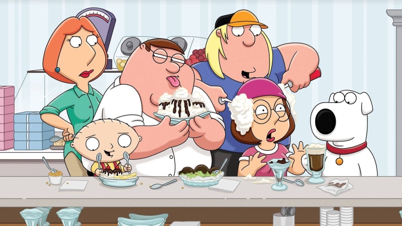 fun, males, family guy images for backgrounds desktop, people, mammal, business, child, indoors, group of people, cooperation, food, occupation, men, emotion