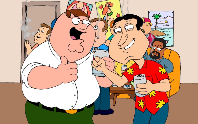 adult, Peter Griffin, daughter, real people, standing, indoors, happiness, tv series, men, emotion, females, women, Family Guy, mother, childhood, smiling