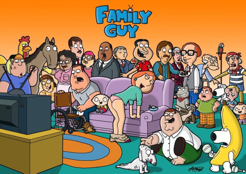 TV Show, Family Guy, occupation, healthcare and medicine, communication, music, 1080P, smiling, mammal, happiness, group of people, people, males, technology