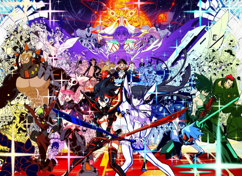 no people, male likeness, Matoi Ryuuko, creativity, arts culture and entertainment, festival, indoors, communication, backgrounds, Senketsu, amusement park