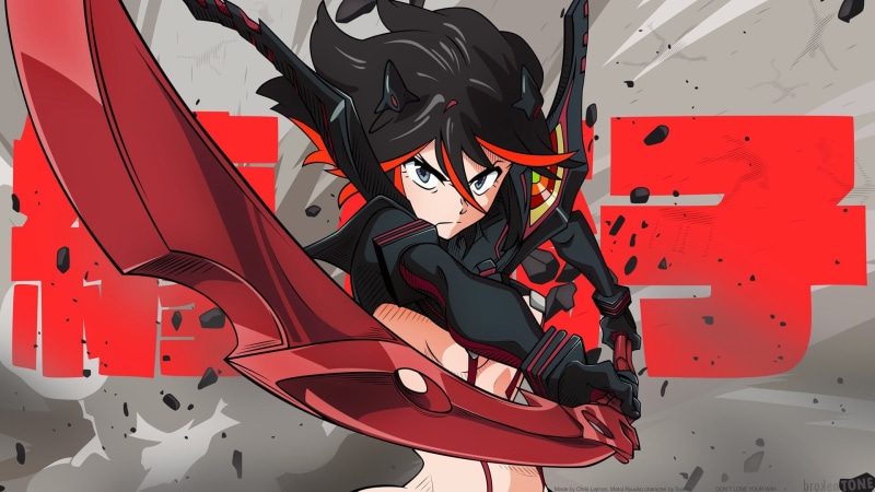 leisure activity, climbing, real people, one person, protection, low angle view, anime, Kill la Kill, Senketsu, men, sport, 1080P, anime girls, red, healthy lifestyle