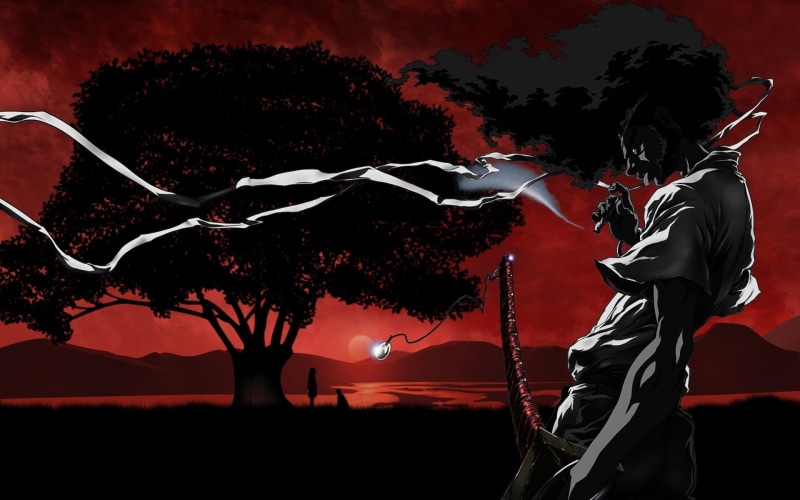 afro, 1080P, samurai, sundown