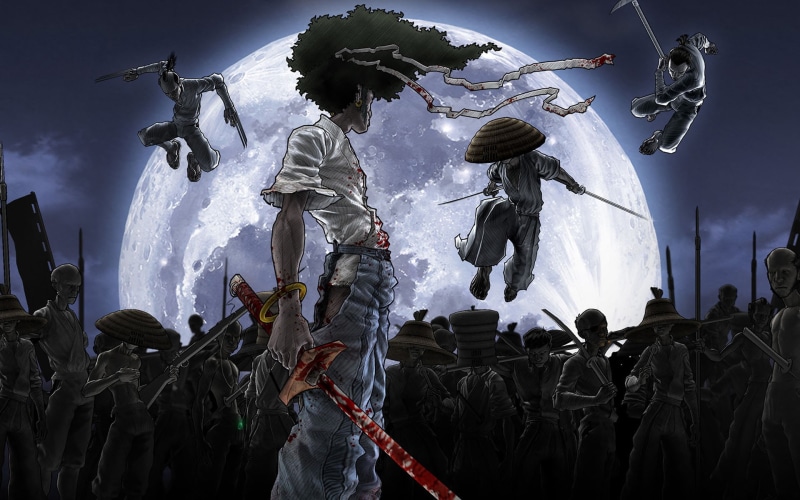 hd, 1080P, blood, sword, cartoon/comic, samurai, afro