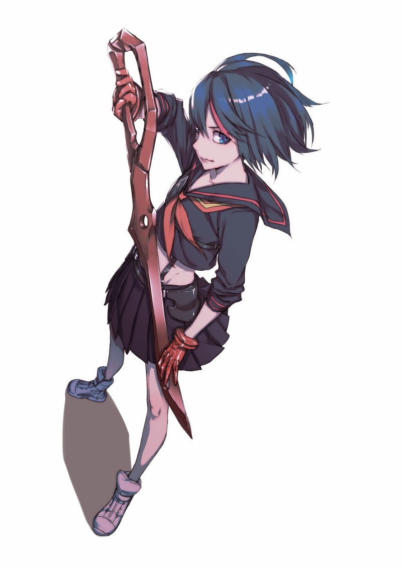 full length, motion, cut out, clothing, fashion, women, formalwear, Matoi Ryuuko, Kill la Kill, vitality, one person, young adult, anime, business, jumping
