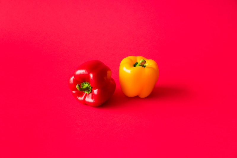 healthy eating, red paprika, fresh, bell pepper, pepper, background, copy space, studio shot, flat, room for text, wellbeing, still, food, vegetable, fruit