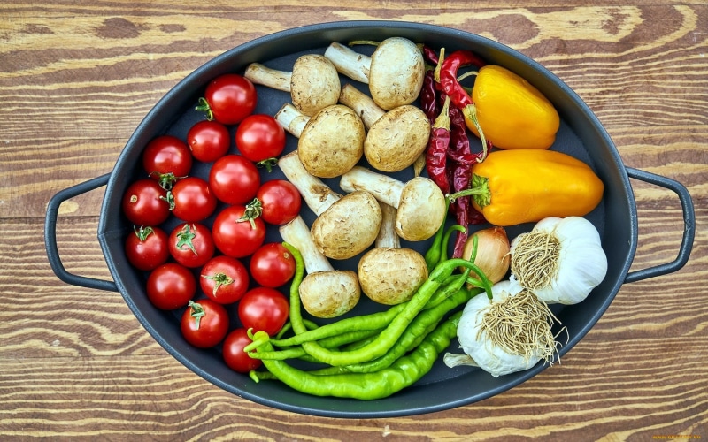 1080P, food, mushroom, vegetables, tomatoes, Paprika (Food)