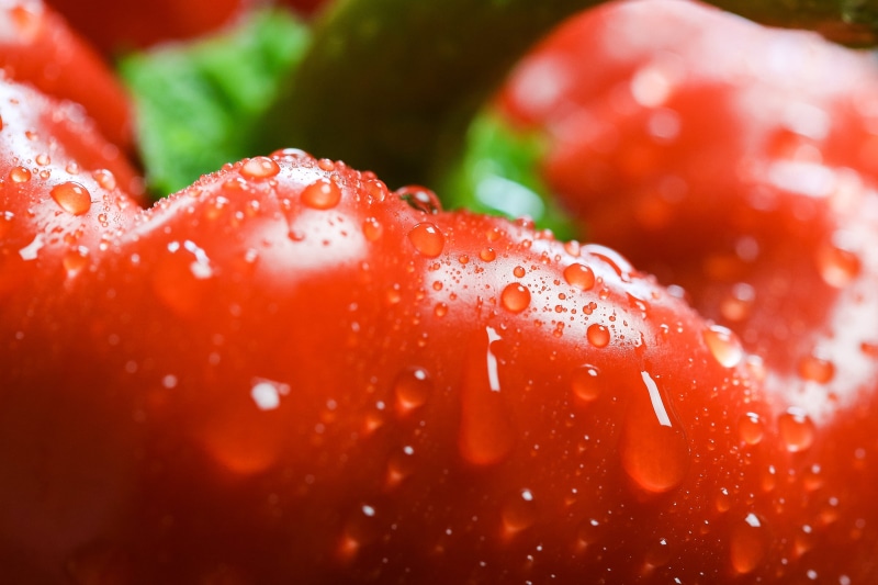 nature, wet, organic, healthy, healthy Eating, Red Paprika, food, Water, paprika, ripe, vegetables, raw Food, foodie, fruit, drop, pepper - Vegetable, Close Up