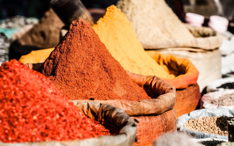 africa, india, ground - Culinary, sack, bag, saffron, wellbeing, variation, nature, four, retail display, curry Powder, morocco, paprika, retail, asia