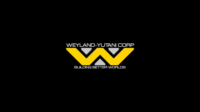 1080P, logo, minimalism, Weyland-Yutani Corporation, black background, typography, Aliens (movie)