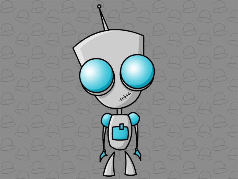 illustration, robot, Invader Zim, 480P, teal, TV Show, gray