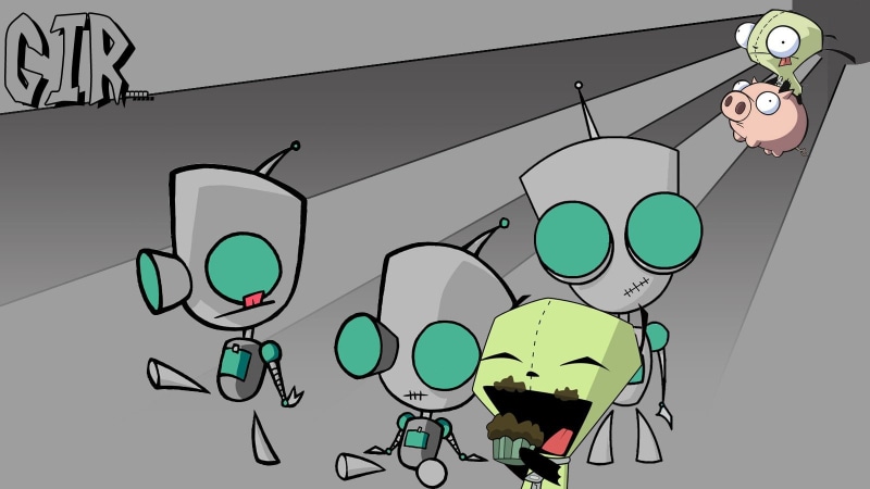 healthcare and medicine, technology, cartoon, Invader Zim, sky, Invader Zim Gir, teenager, lighting equipment, fun, night, communication, sign, glasses