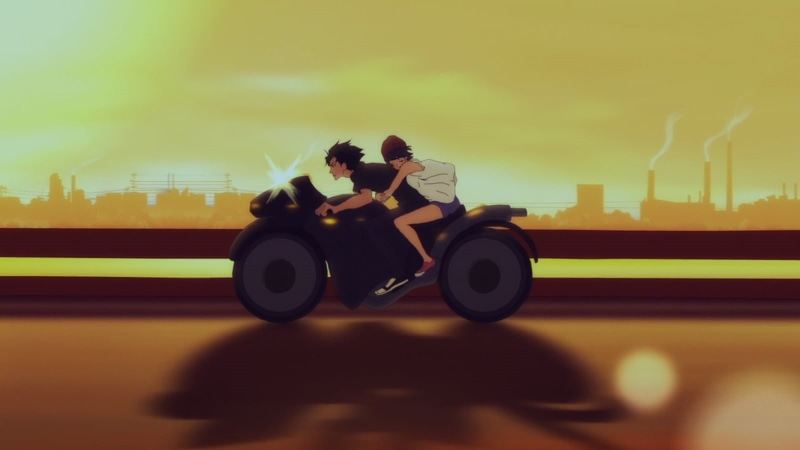 devilman crybaby, city, 720P, anime, motorcycle