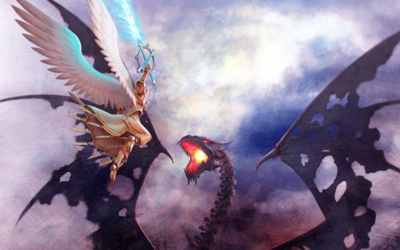 hd, Dragon, fantasy, 720P, slayer, art, sword, abstract