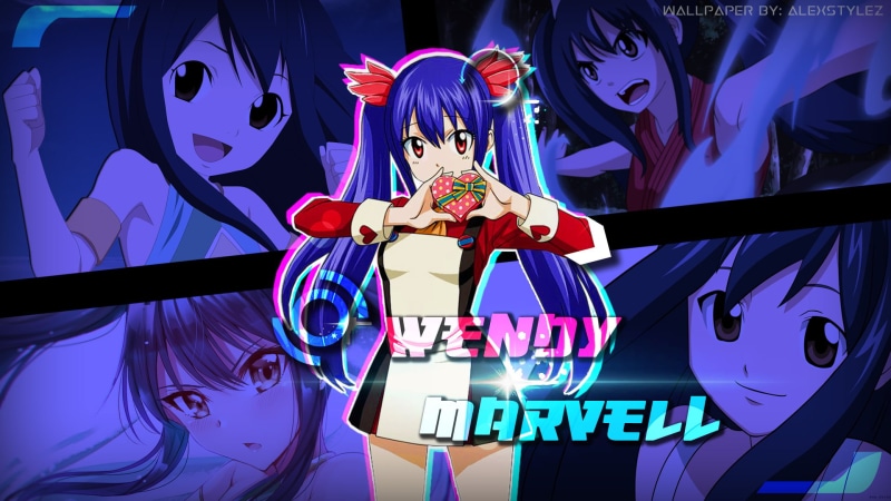 dragon slayers, anime girls, anime, 1080P, Marvell Wendy, Fairy Tail, blue