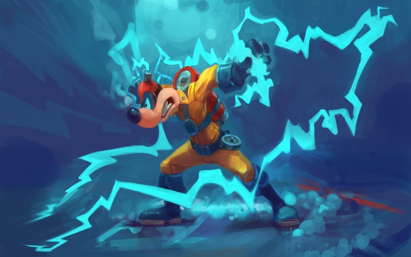 fish, lifestyles, mickey, one person, villain, illustration, underwater, battery, Black Cloak, technology, nature, lightning, costume, Megavolt, sport