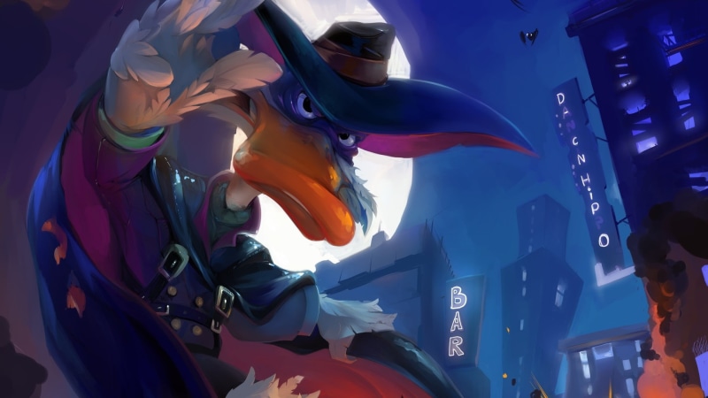 paintings, duck, hd, art, Cartoons, dark, darkwing, artwork, 1080P, ducks, Darkwing Duck, animals