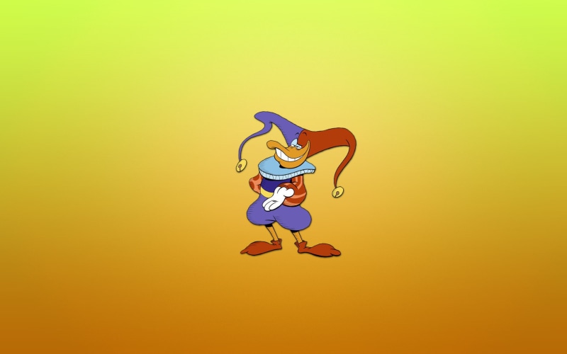 minimalism, Darkwing Duck, 1080P, Kvaga, Quackerjack, black cloak, Joker, jester