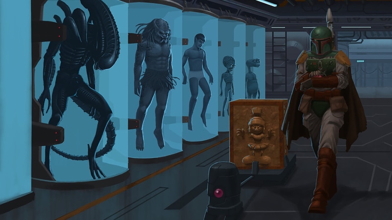 Mars Attacks, Spock, Boba Fett, Alien (movie), Star Trek, 1080P, Bounty Hunter, Predator (movie), Star Wars, E.T., Marvin The Martian